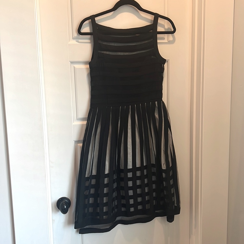 CYNTHIA STEFFE mesh stripes party dress
